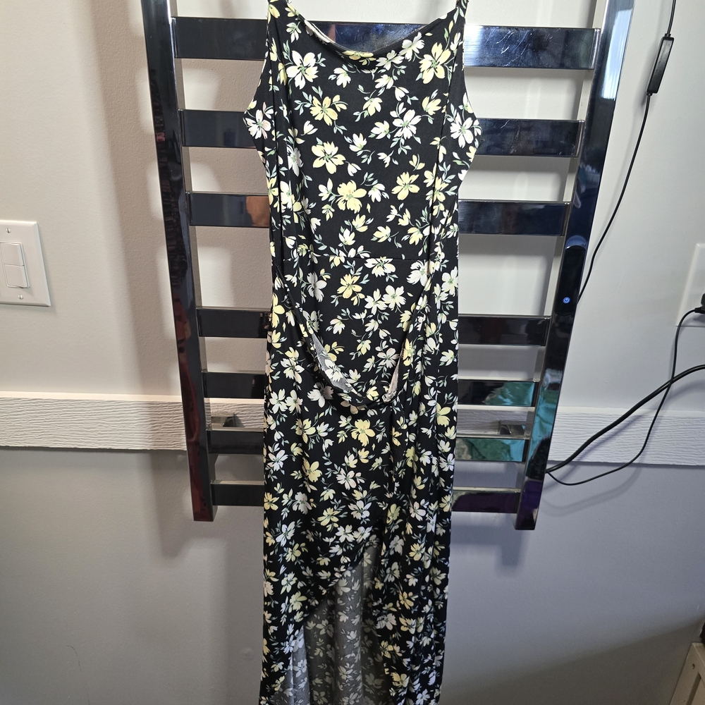 No Boundaries Black Floral Dress